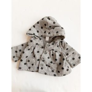 GAP 0-3 months grey polka dot light jacket